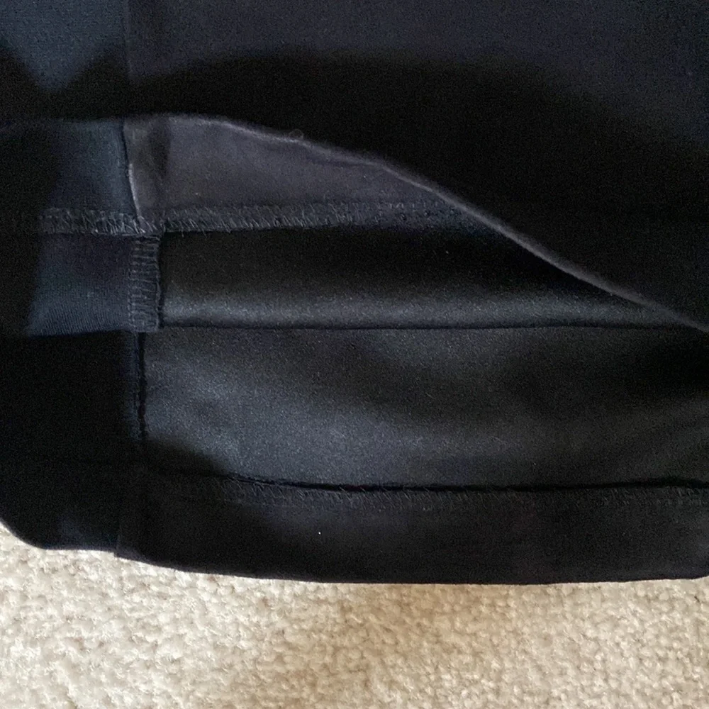 Black Faux Suede Paneled Liz Claiborne Career Pencil Skirt